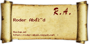 Roder Abád névjegykártya